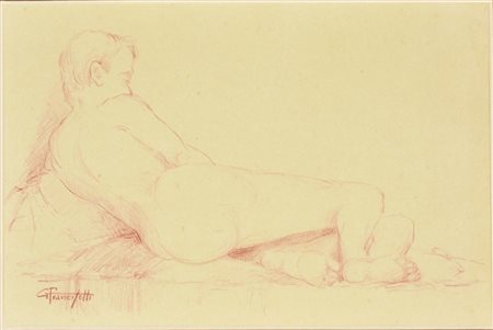 Francisetti Gilberto NUDO DI SCHIENA matita su carta, cm 25x37 sul fronte: firma