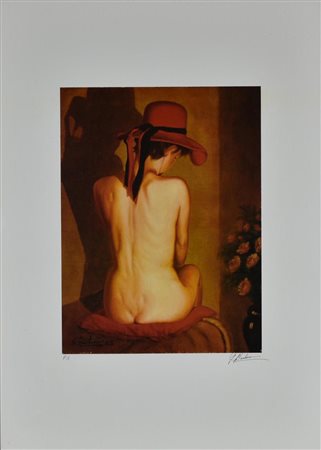 Barbero G. NUDO DI SCHIENA litografia su carta, cm 70x50 esemplare prova...