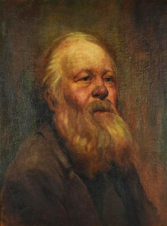 Oreste Silvestri RITRATTO DI UOMO CON BARBA olio su cartone telato, cm 58x43...