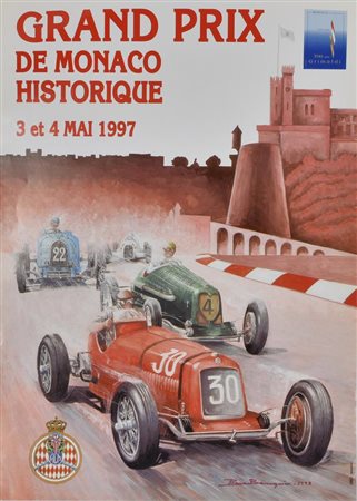 MANIFESTO GRAND PRIX DE MONACO HISTORIQUE 1997 cm 60x42 Manifesto originale...