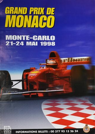 MANIFESTO GRAND PRIX DE MONACO 98 cm 59,5x42 Manifesto originale del Gran...