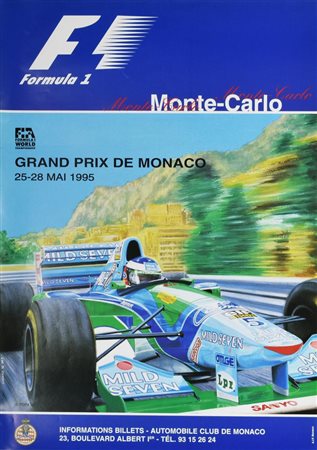 MANIFESTO GRAND PRIX DE MONACO 95 cm 59,5x42 Manifesto originale del Gran...