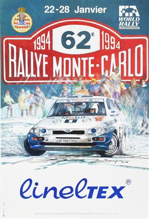 62ème RALLYE MONTE-CARLO 1994 cm 60x40 Manifesto originale del 62esimo Rally...