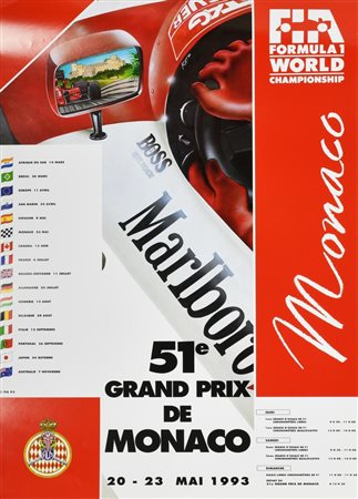 MANIFESTO 51ème GRAND PRIX MONACO 93 cm 59,5x42 Manifesto originale del...