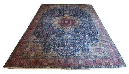 TAPPETO ISFAHAN PERSIA cm 335x224 Buone condizioni generali con tracce di...