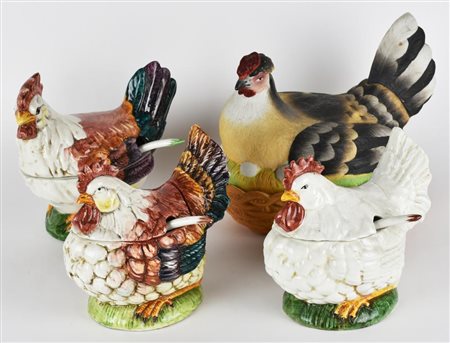 LOTTO COMPOSTO DA 4 PORTASALSE IN CERAMICA 4 portasalse in ceramica a forma...