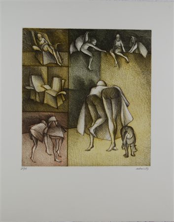 Albert Debois SENZA TITOLO. 1983 Ceramolle. mm 350x325. Foglio: mm 570x456....