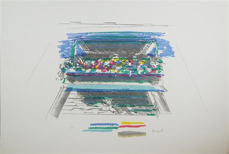 Attilio Forgioli COMPOSIZIONE Litografia a colori. mm 348x575. Foglio: mm...