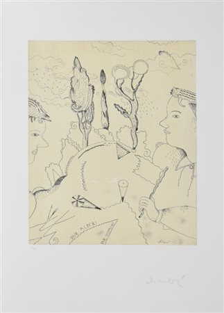 Luca Alinari DUE UOMINI, DUE ALBERI. 1996 Acquaforte. mm 400x325. Foglio: mm...