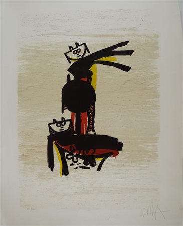 Wifredo Lam LOTTO DI 2 LITOGRAFIE A COLORI I) Senza titolo. mm 700x495....