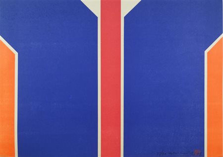 Chin Hsiao N°9. 1971 Litografia a tre colori. mm 497x700. Firmata e numerata...