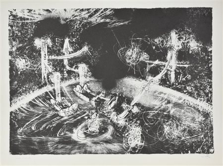 Sebastian Matta DUE LITOGRAFIE. 1970 Così qui d’una ripa discoscesa....