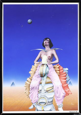 REGGIANI Senza titolo. 1983. Aerografia su carta. Cm 45,00 x 65,00. Firma e...