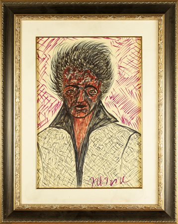 NON IDENTIFICATO AUTORE Senza titolo. Tecnica mista su cartoncino. Cm 35,00 x...