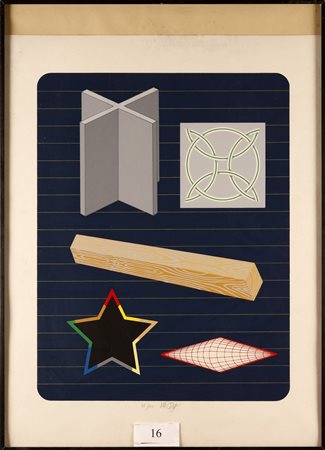 DEL PEZZO LUCIO (n. 1933) Senza titolo. Serigrafia.. Cm 50,00 x 70,00....