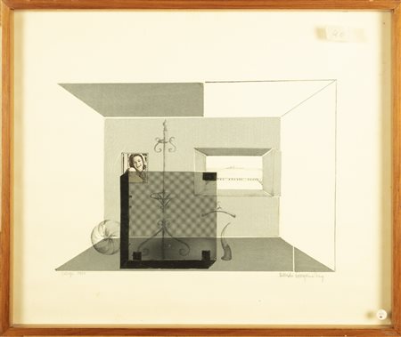 NON IDENTIFICATO AUTORE Collage. 1966. Collage e matita su carta. Cm 55,00 x...