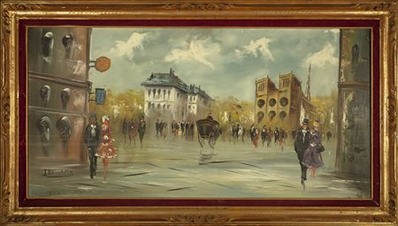 NON IDENTIFICATO AUTORE Senza titolo. Olio su tela . Cm 120,00 x 60,00. Firma...