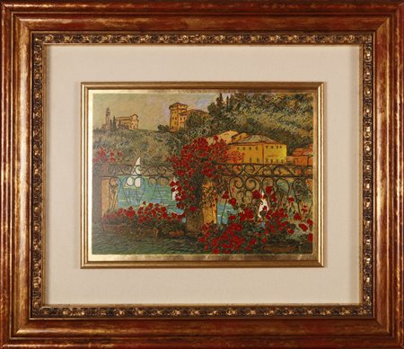 CASCELLA MICHELE (1892 - 1989) Portofino. Serigrafia. Cm 40,00 x 30,00. ....