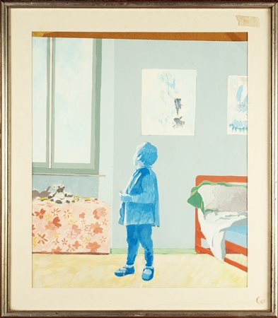 NON IDENTIFICATO AUTORE Senza titolo. Tempera su carta. Cm 42,00 x 50,00. ....