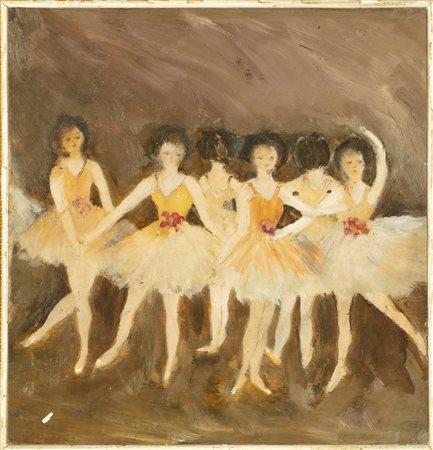 NON IDENTIFICATO AUTORE Ballerine. Olio su tavola. Cm 20,00 x 21,00....