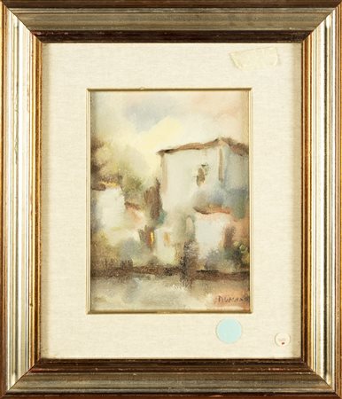 NON IDENTIFICATO AUTORE Rustico polesano. 1983. Olio su tela applicata su...