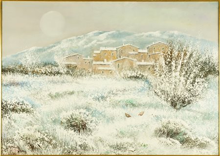 NON IDENTIFICATO AUTORE Senza titolo. Tempera su tela. Cm 70,00 x 50,00....