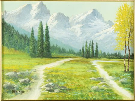 NON IDENTIFICATO AUTORE Senza titolo. Olio su tela . Cm 40,00 x 30,00. Firma...