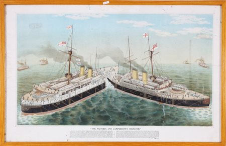 ANONIMO The Victoria and camperdown disaster. Stampa. Cm 75,00 x 47,00. Firma...