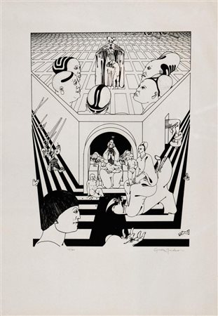 GIORDANO GUIDO Senza titolo. Litografia. Cm 35,00 x 50,00. 24/80. Tiratura e...