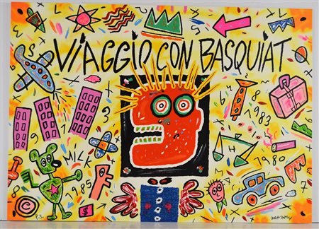 DONZELLI BRUNO (n. 1941) Viaggio con Basquiat. Serigrafia. Cm 70,00 x 50,00....