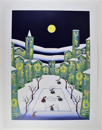 DA NORCIA PAOLO (n. 1953) Senza titolo. Litografia. Cm 80,00 x 60,00....