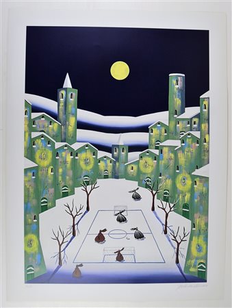 DA NORCIA PAOLO (n. 1953) Senza titolo. Litografia. Cm 80,00 x 60,00. XC/C....