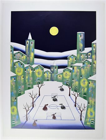 DA NORCIA PAOLO (n. 1953) Senza titolo. Litografia. Cm 80,00 x 60,00....