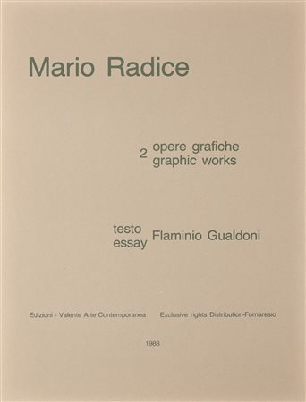 RADICE MARIO (1898 - 1987) Cartella composta da n.2 fogli. 1988. Serigrafia....