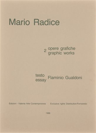 RADICE MARIO (1898 - 1987) Cartella composta da n.2 foglie. 1988. Serigrafia....