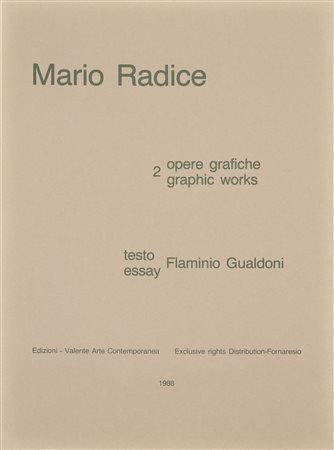 RADICE MARIO (1898 - 1987) Cartella composta da n.2 fogli. 1988. Serigrafia....
