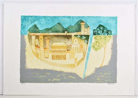 BORGHI LEO (n. 1937) Senza titolo. Serigrafia. Cm 74,50 x 52,00. 77/120....