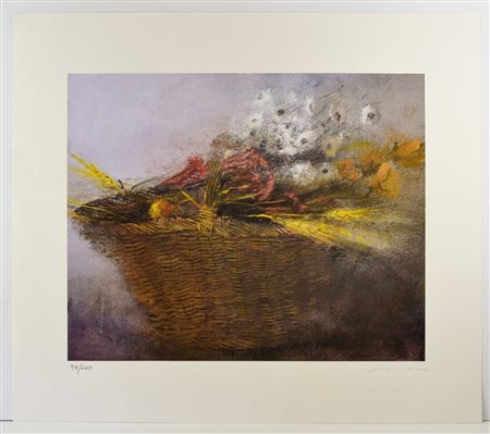CROCIARA RENZO (n. 1950) Cesto. Serigrafia. Cm 80,00 x 70,00. 95/100....