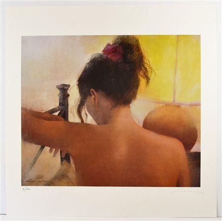 CROCIARA RENZO (n. 1950) Figura femminile. Serigrafia. Cm 70,00 x 70,00....