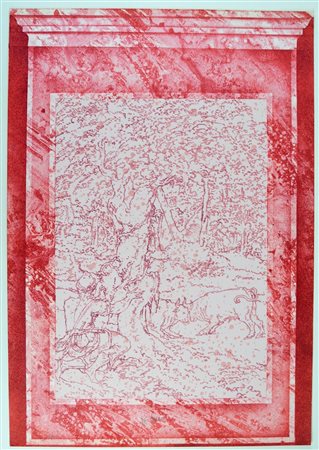 NON IDENTIFICATO AUTORE Senza titolo. Serigrafia. Cm 47,50 x 68,00. 120/125....