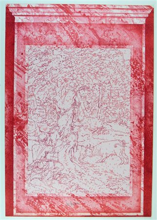 NON IDENTIFICATO AUTORE Senza titolo. Serigrafia. Cm 47,50 x 68,00. 122/125....