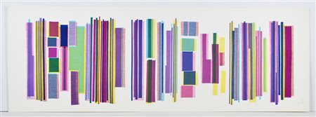 NON IDENTIFICATO AUTORE Senza titolo. 1989. Serigrafia. Cm 100,00 x 35,00....