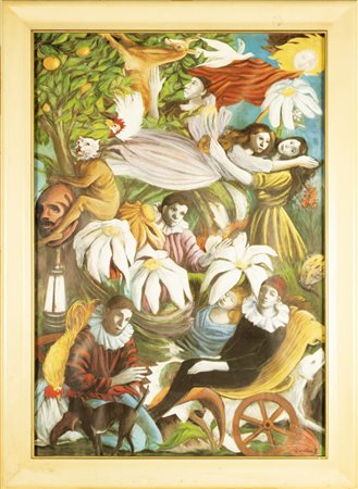 PURIFICATO DOMENICO (1915 - 1984) Senza titolo. Stampa a colori. Cm 70,00 x...