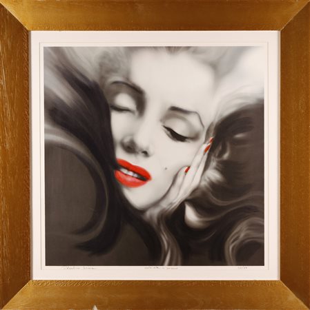 MARRA VALENTINO (n. 1956) Marilyn. Serigrafia ritoccata a mano. Cm 67,00 x...