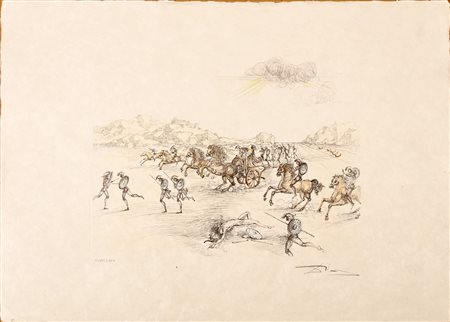 DALI' SALVADOR (1904 - 1989) Senza titolo. Acquaforte, acquatinta. Cm 67,00 x...