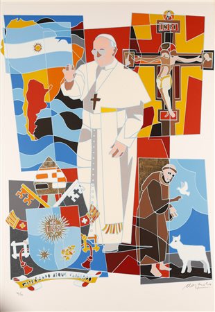 NESPOLO UGO (n. 1941) Papa Francesco. Serigrafia. Cm 70,00 x 100,00. 14/99....