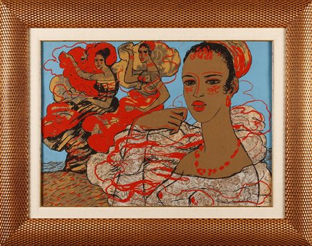 FIUME SALVATORE (1915 - 1997) Senza titolo. Serigrafia. Cm 70,00 x 48,00....