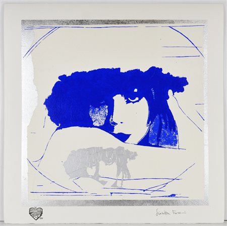 FIORONI GIOSETTA (n. 1932) Doppio liberty blue e argento. Serigrafia. Cm...