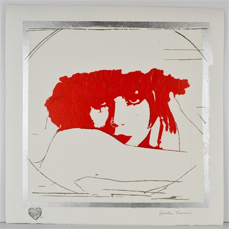 FIORONI GIOSETTA (n. 1932) Doppio liberty rosso. Serigrafia. Cm 50,00 x...