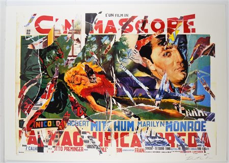 ROTELLA MIMMO (1918 - 2006) La magnifica preda. Litodecollage. Cm 100,00 x...